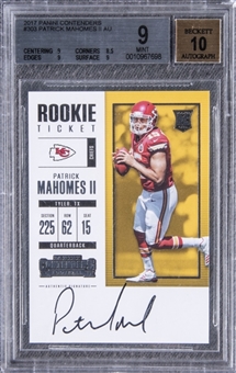 2017 Panini Contenders #303 Patrick Mahomes II Signed Rookie Card – BGS MINT 9/BGS 10